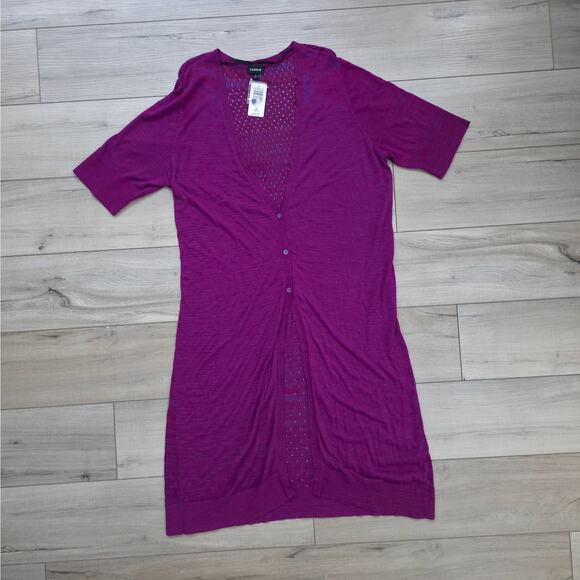 Torrid Space-Dye Pink Duster V-Neck Button-Front Cardigan Sweater Women Sz 2X - Picture 12 of 13